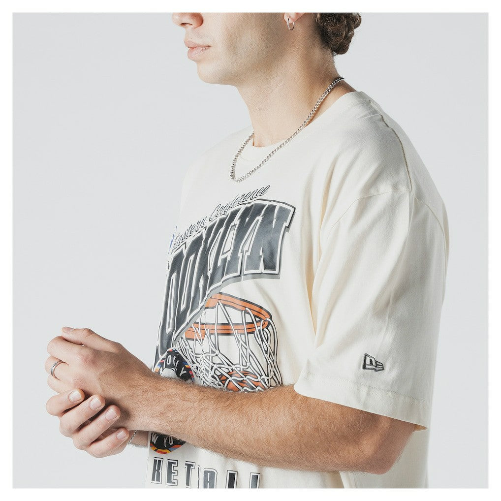 Brooklyn Nets Oversized City Edition Remix Vintage T-Shirt - Cream cheap
