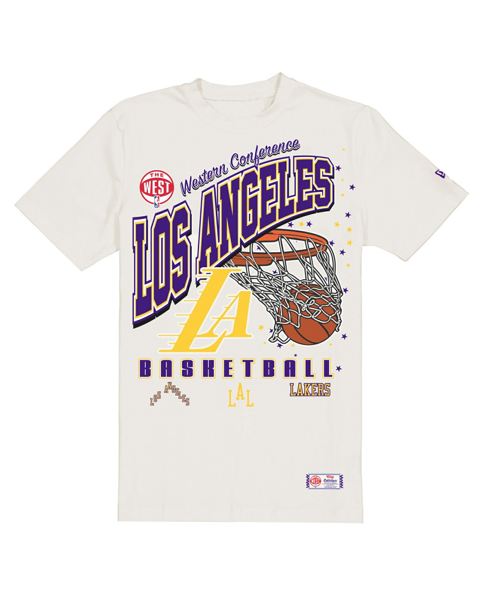 Los Angeles Lakers Oversized City Edition Remix Vintage T-Shirt - Cream cheap