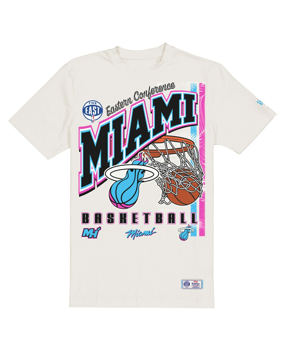 Miami Heat Oversized City Edition Remix Vintage T-Shirt - Cream on sale