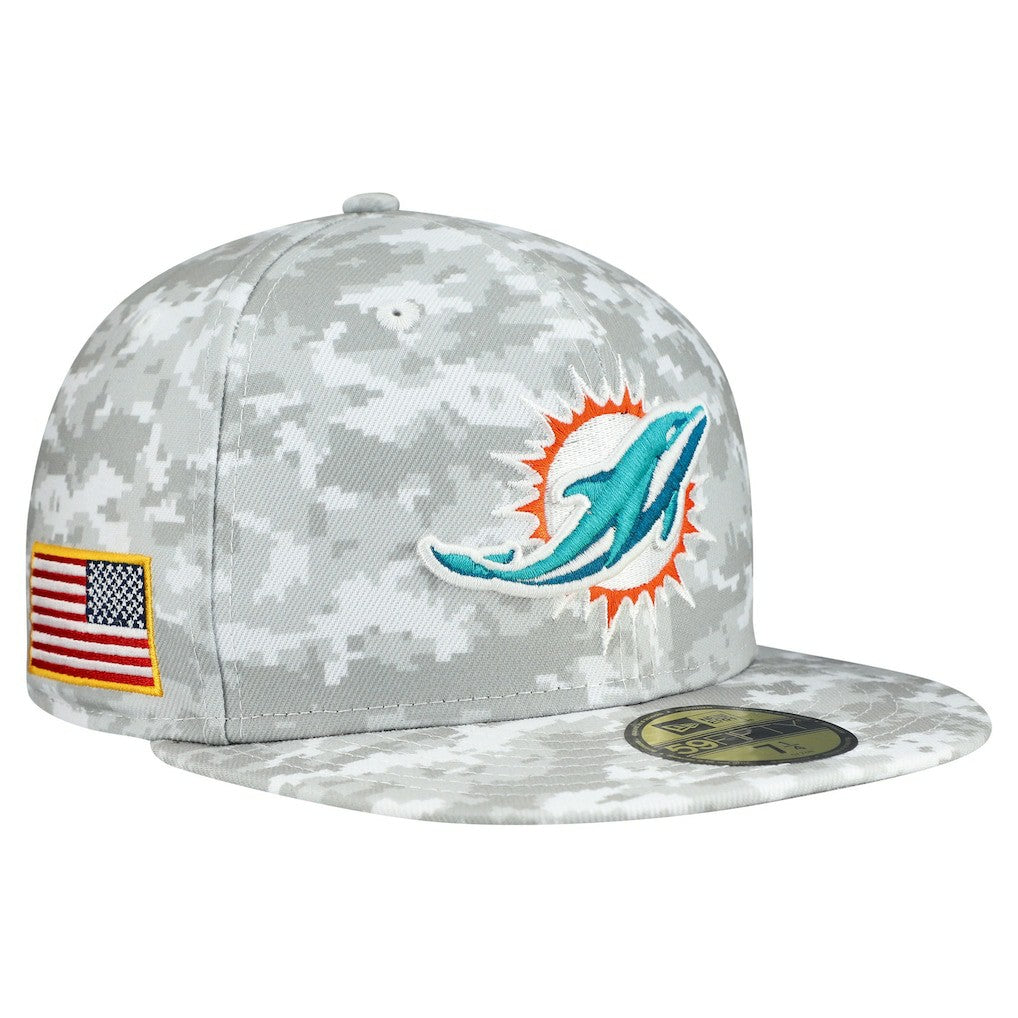 Miami Dolphins New Era 2025 Salute to Service Fan Pack 59FIFTY Fitted Hat - White outlet