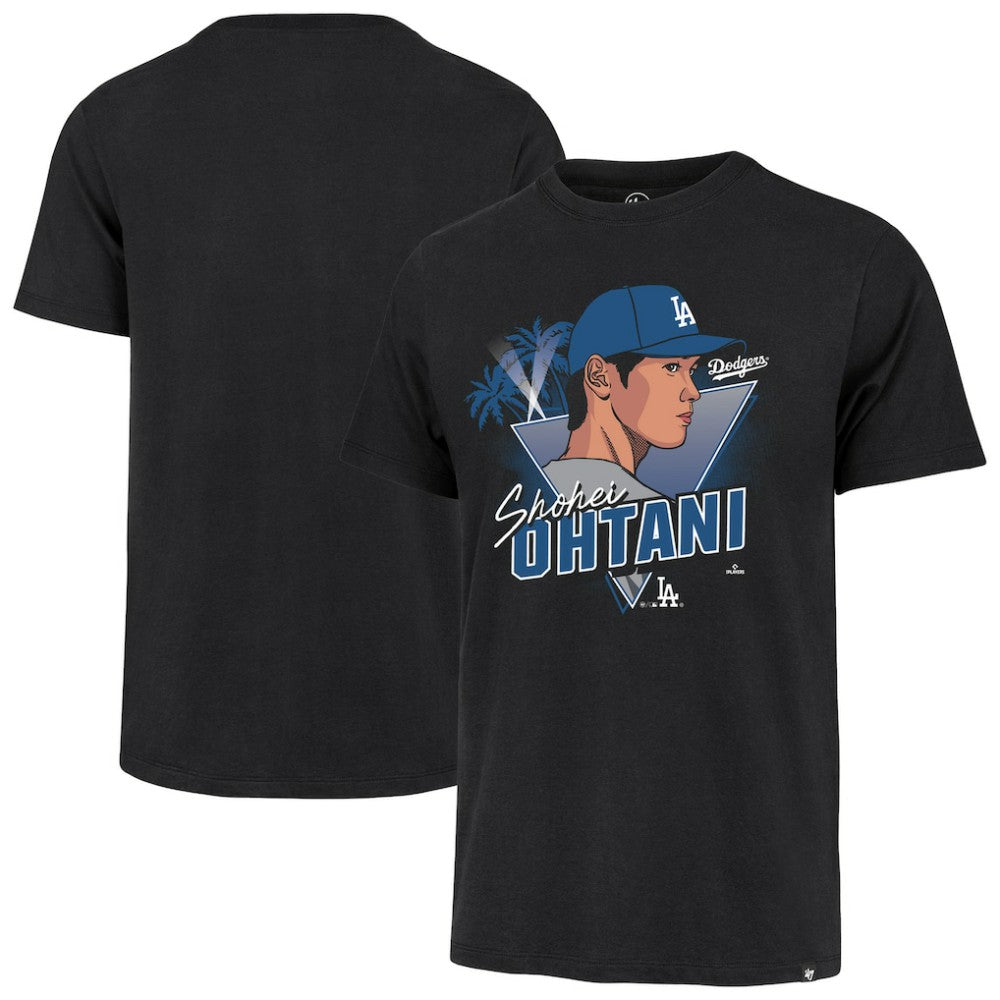 Shohei Ohtani Los Angeles Dodgers Player Caricature Franklin T-Shirt Black