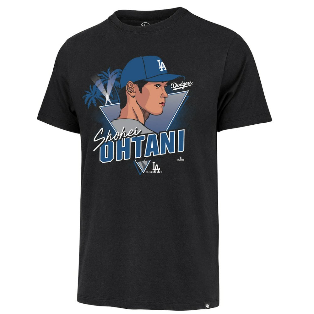 Shohei Ohtani Los Angeles Dodgers Player Caricature Franklin T-Shirt Black