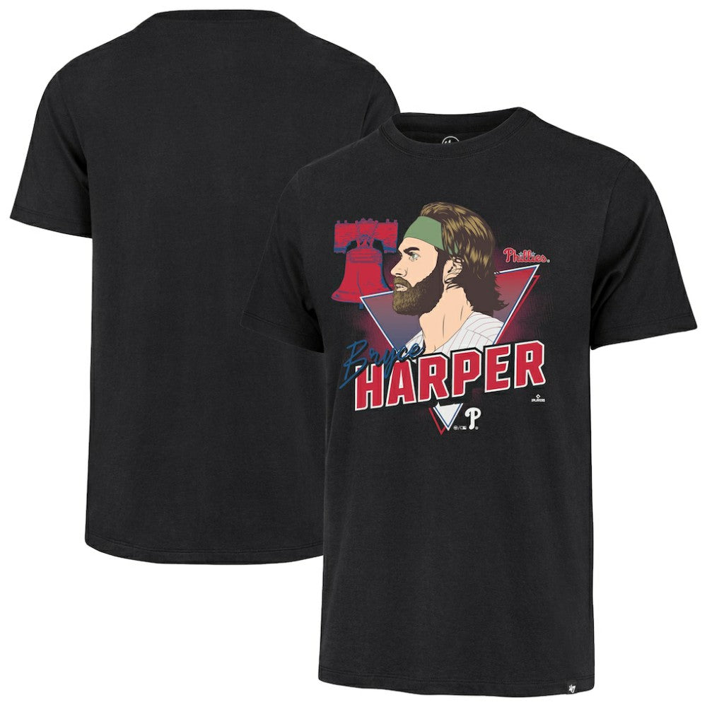 Bryce Harper Philadelphia Phillies Player Caricature Franklin T-Shirt Black