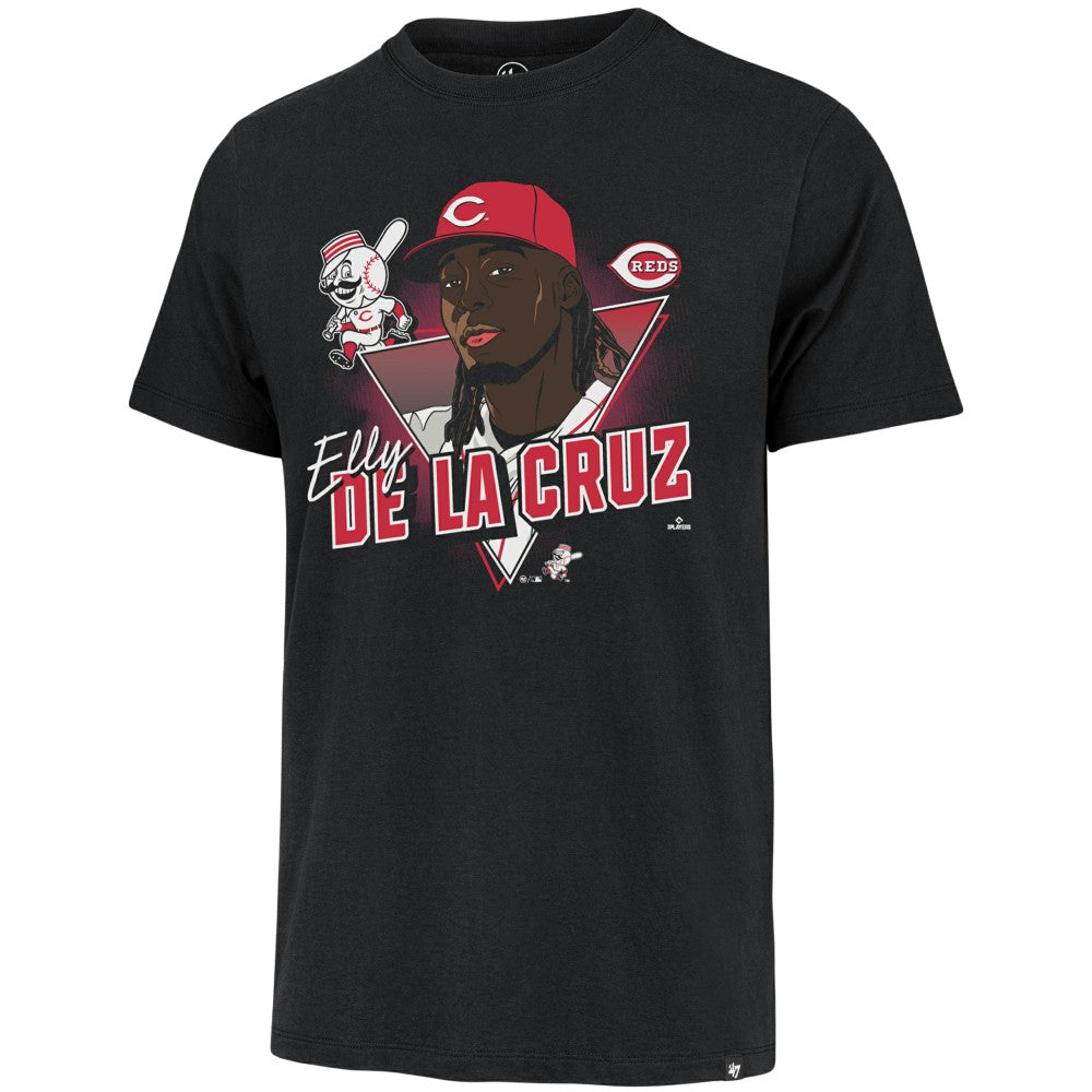 Elly De La Cruz Cincinnati Reds Player Caricature Franklin T-Shirt Black