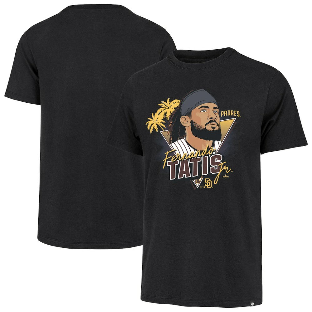 Fernando Tatis Jr. San Diego Padres Player Caricature Franklin T-Shirt Black