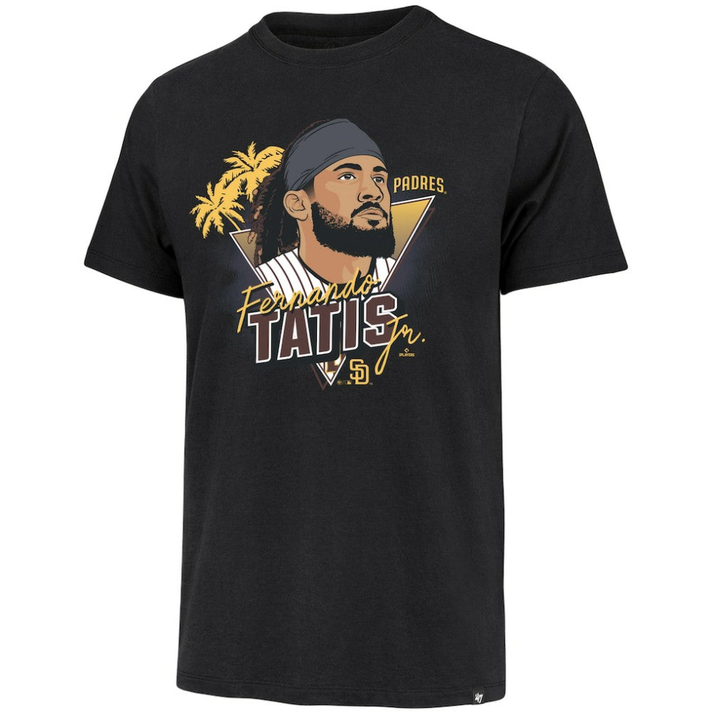 Fernando Tatis Jr. San Diego Padres Player Caricature Franklin T-Shirt Black