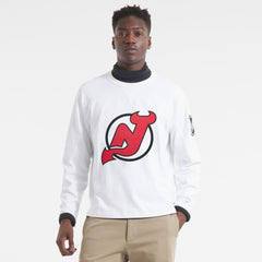 New Jersey Devils Todd Snyder Heavyweight Long Sleeve Jersey Style T-Shirt - White T-shirts