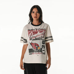 Arizona Cardinals The Wild Collective Women's Vintage Drop Shoulder Oversized Boyfriend T-Shirt - Cream discount