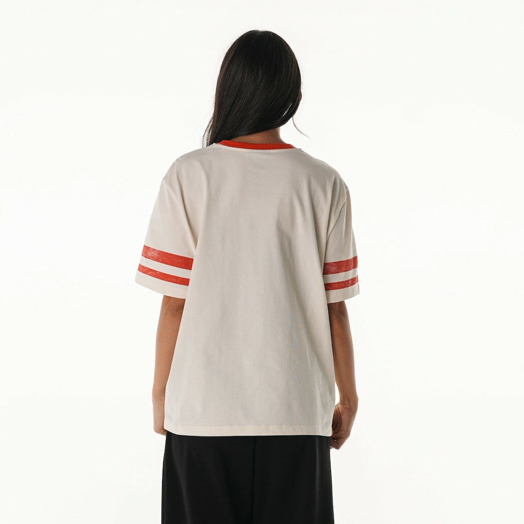 Kansas City Chiefs The Wild Collective Women's Vintage Drop Shoulder Oversized Boyfriend T-Shirt - Cream on sale