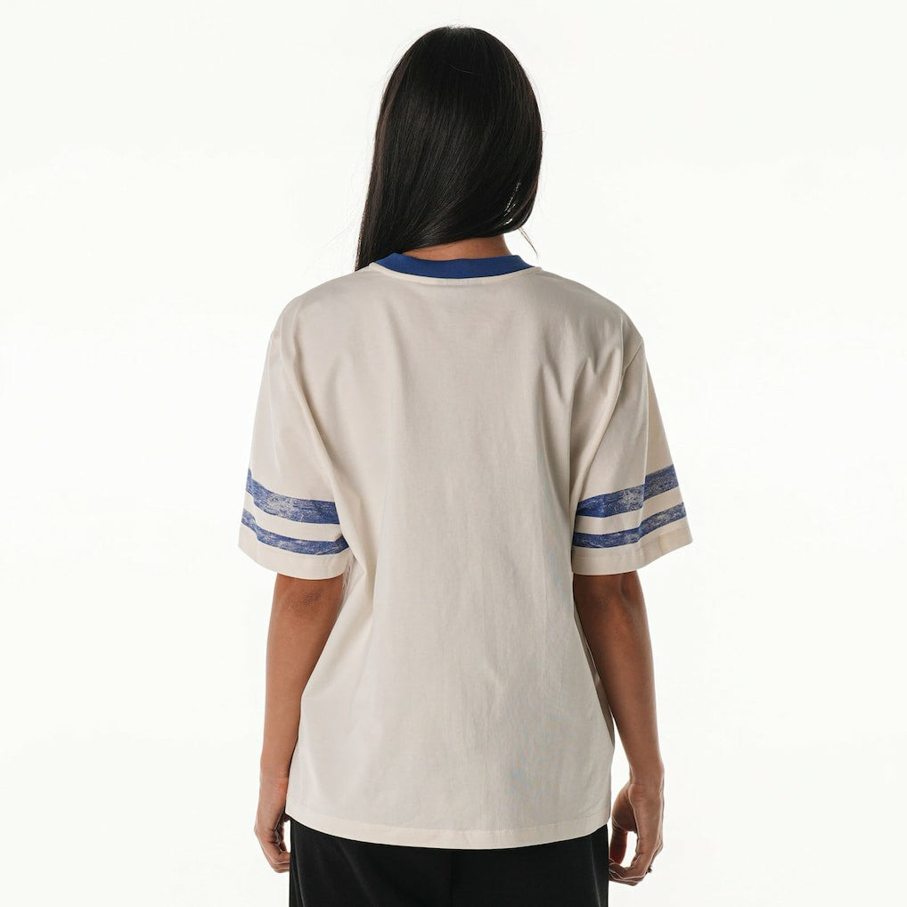 Buffalo Bills The Wild Collective Women's Vintage Drop Shoulder Oversized Boyfriend T-Shirt - Cream outlet