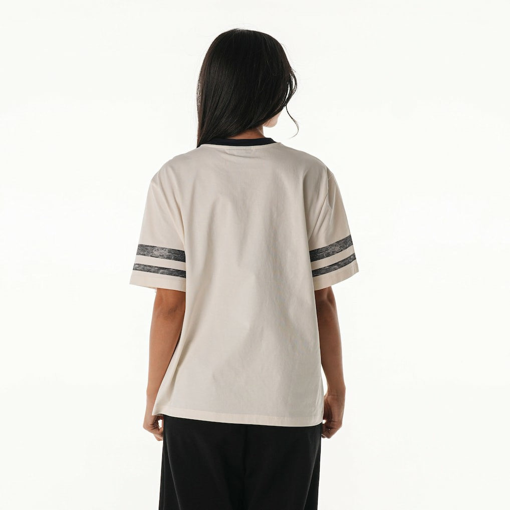 Las Vegas Raiders The Wild Collective Women's Vintage Drop Shoulder Oversized Boyfriend T-Shirt - Cream discount