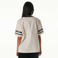 New England Patriots The Wild Collective Women's Vintage Drop Shoulder Oversized Boyfriend T-Shirt - Cream outlet