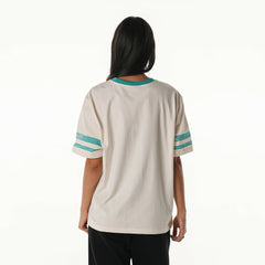 Miami Dolphins The Wild Collective Women's Vintage Drop Shoulder Oversized Boyfriend T-Shirt - Cream outlet