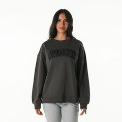 Washington Commanders The Wild Collective Women's Rock Crystal Oversized Crewneck Sweatshirt - Charcoal cheap
