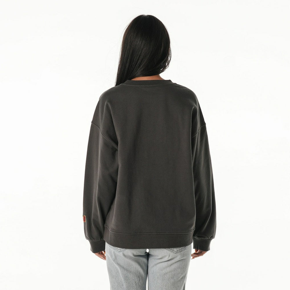 Washington Commanders The Wild Collective Women's Rock Crystal Oversized Crewneck Sweatshirt - Charcoal cheap