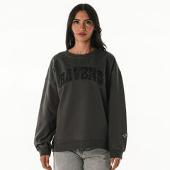 Baltimore Ravens The Wild Collective Women's Rock Crystal Oversized Crewneck Sweatshirt - Charcoal sale