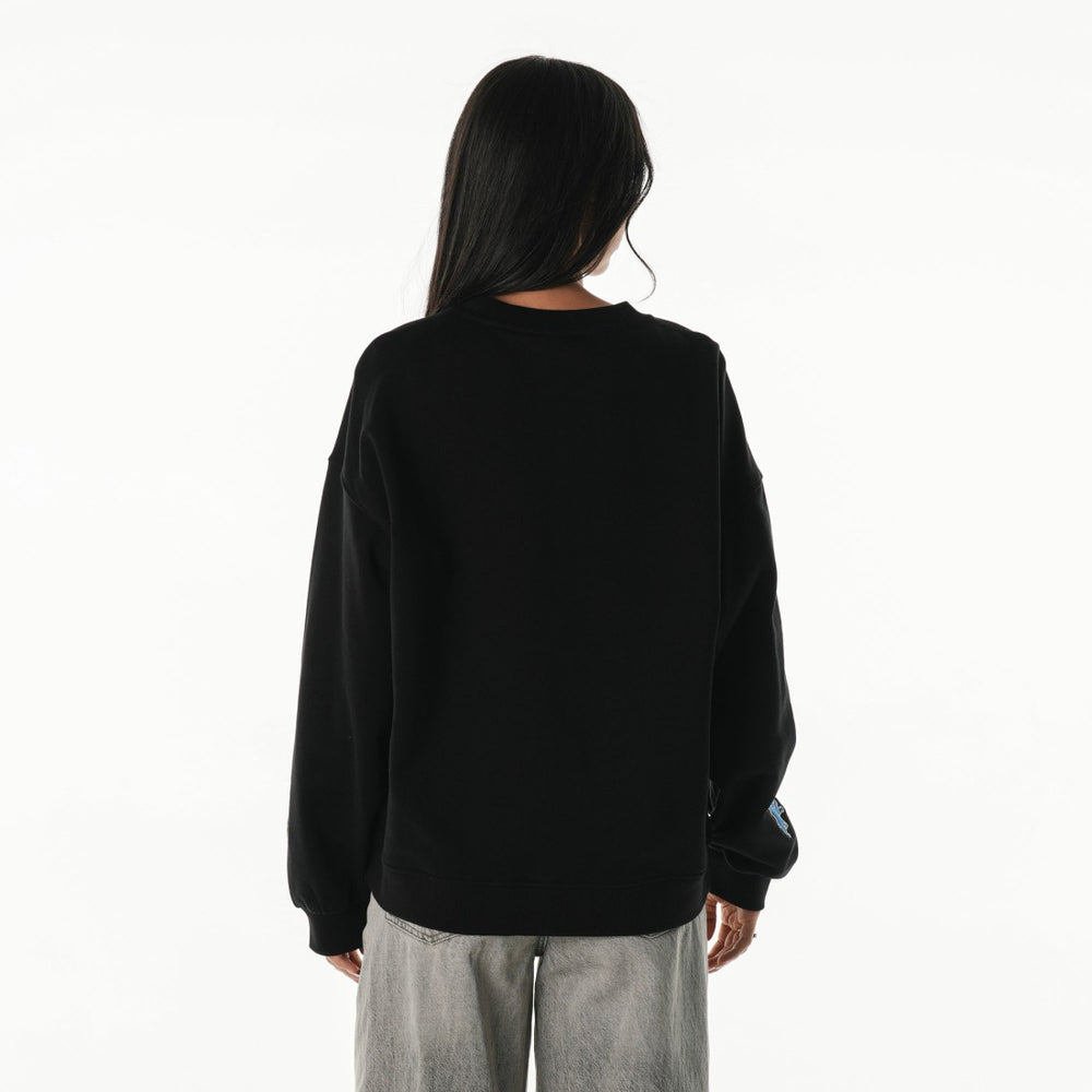 Detroit Lions The Wild Collective Women's Rock Crystal Oversized Crewneck Sweatshirt - Black on sale