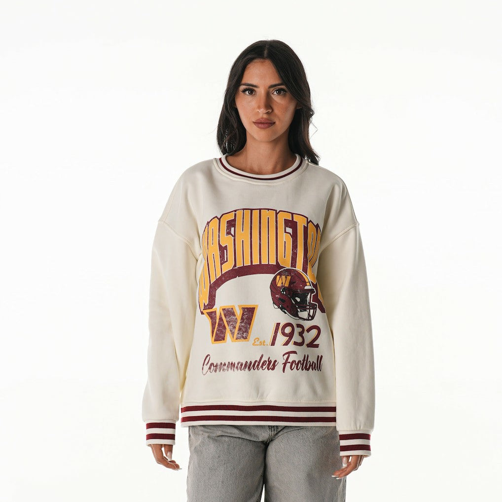 Washington Commanders The Wild Collective Women's Oversized Vintage French Terry Sweatshirt - Cream online