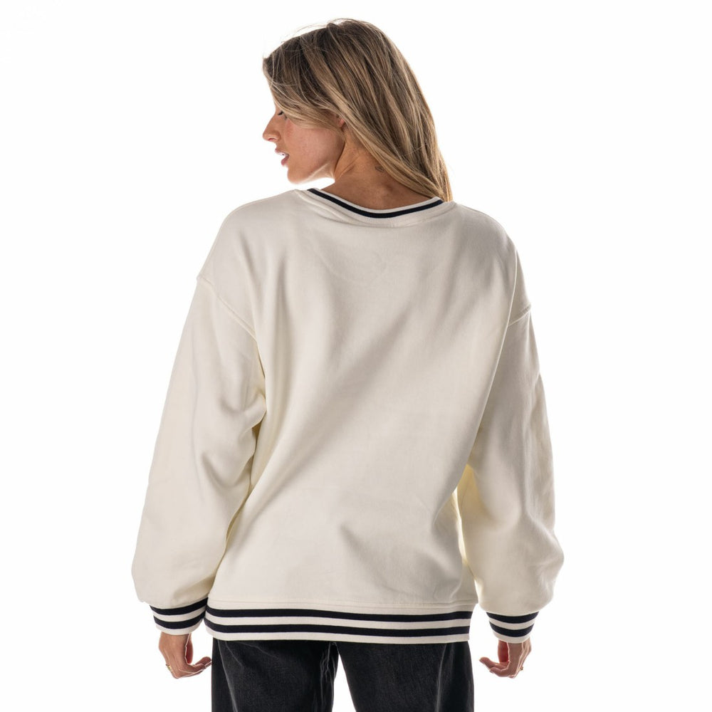 Houston Texans The Wild Collective Women's Oversized Vintage French Terry Sweatshirt - Cream discount