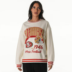 San Francisco 49ers The Wild Collective Women's Oversized Vintage French Terry Sweatshirt - Cream on sale