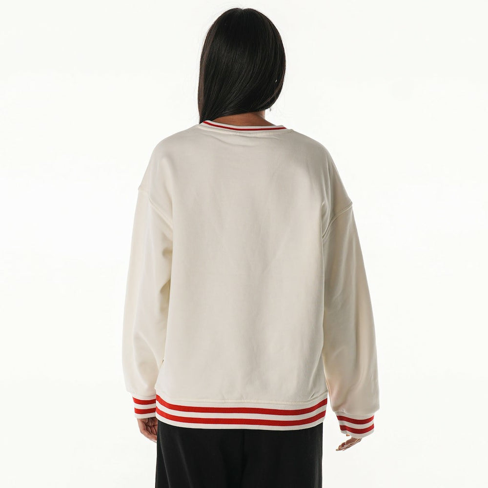 San Francisco 49ers The Wild Collective Women's Oversized Vintage French Terry Sweatshirt - Cream on sale