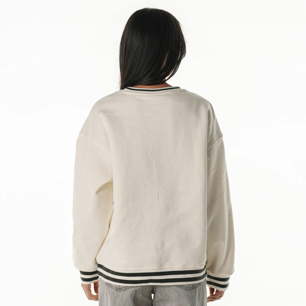Green Bay Packers The Wild Collective Women's Oversized Vintage French Terry Sweatshirt - Cream on sale