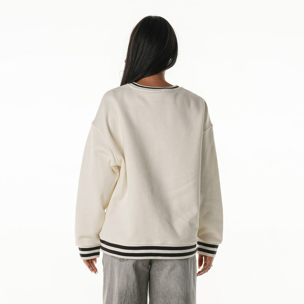 Cleveland Browns The Wild Collective Women's Oversized Vintage French Terry Sweatshirt - Cream discount