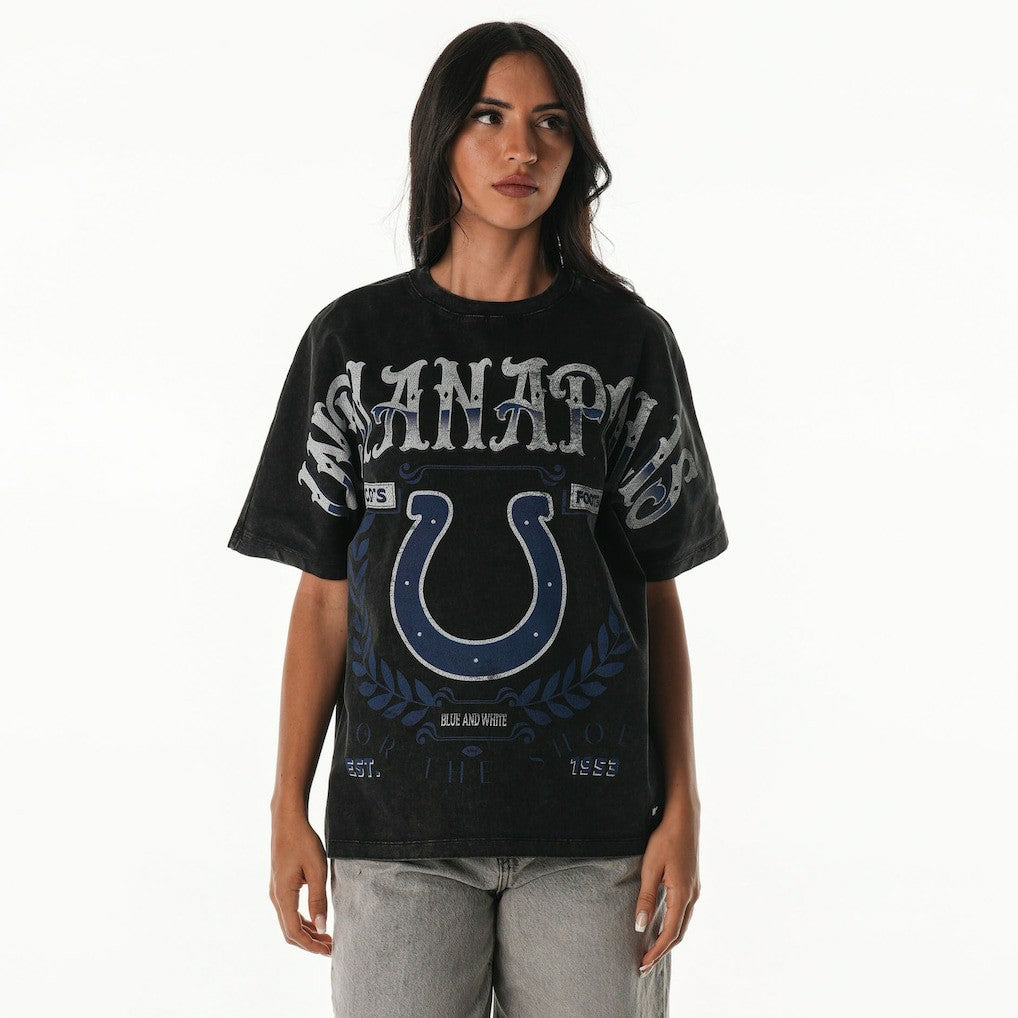 Indianapolis Colts The Wild Collective Women's Laurel Premium Baggy Dolman T-Shirt - Black outlet