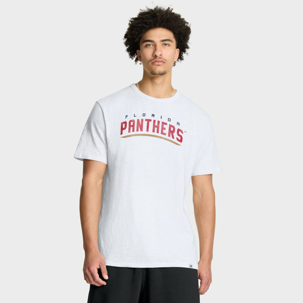 Florida Panthers Fanatics Play Distressed Wordmark Stadium Slub T-Shirt - White T-shirts