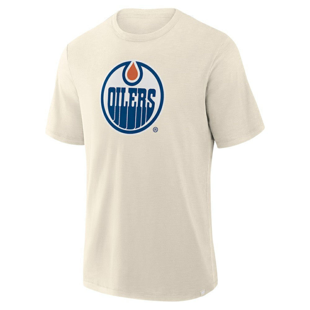 Edmonton Oilers Fanatics Stadium Slub T-Shirt - Cream T-shirts