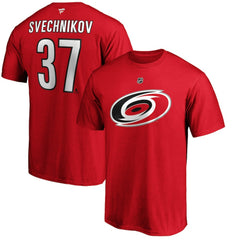 Andrei Svechnikov Carolina Hurricanes Fanatics Authentic Stack Name & Number T-Shirt - Red T-shirts
