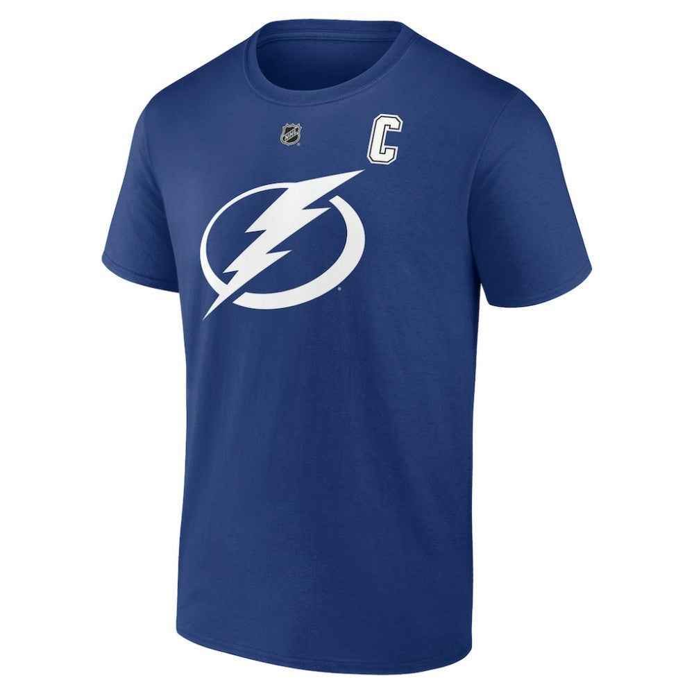 Victor Hedman Tampa Bay Lightning Fanatics Authentic Stack Name & Number T-Shirt - Blue T-shirts