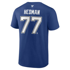 Victor Hedman Tampa Bay Lightning Fanatics Authentic Stack Name & Number T-Shirt - Blue T-shirts