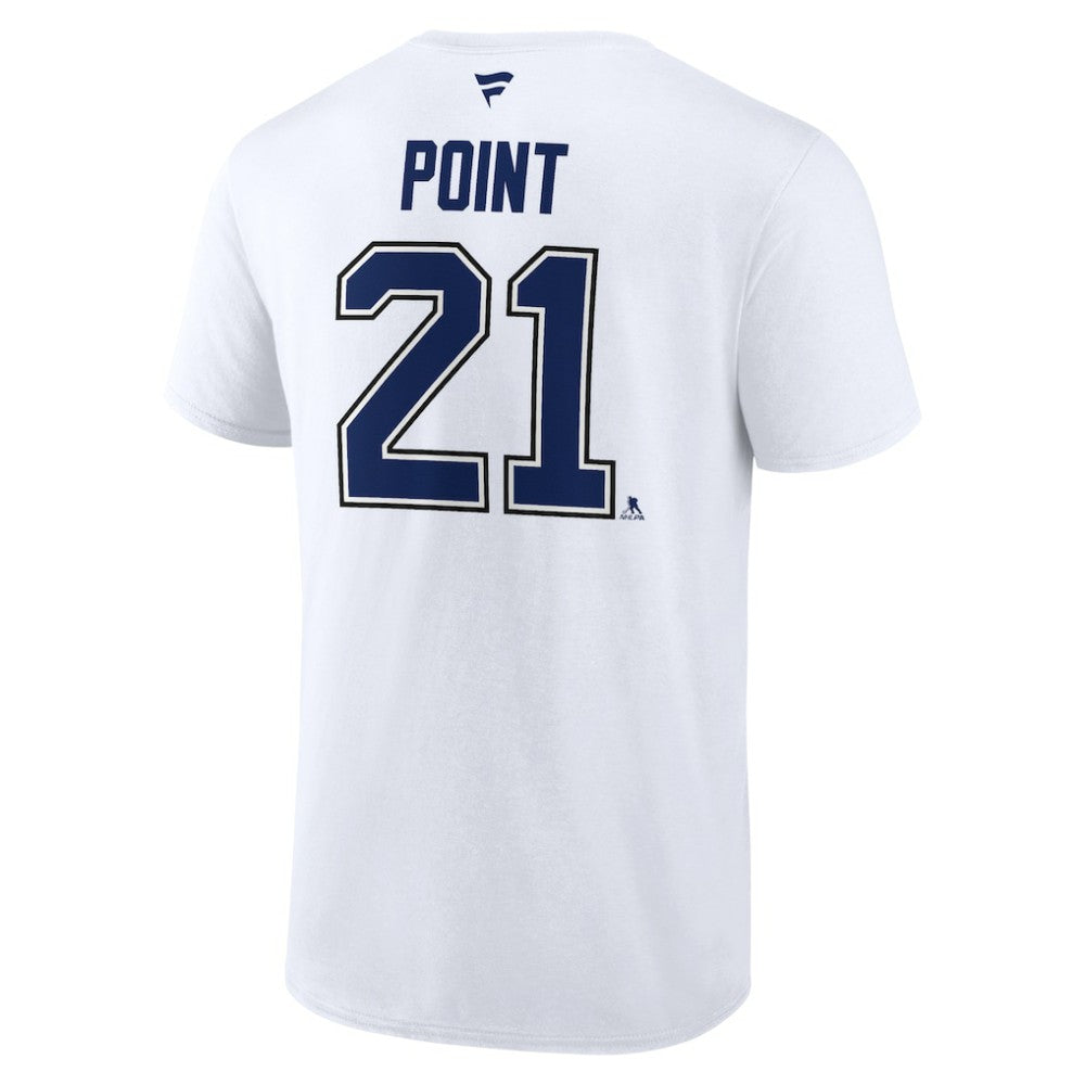 Brayden Point Tampa Bay Lightning Fanatics Authentic Stack Name & Number T-Shirt - White T-shirts