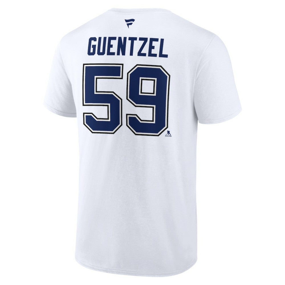 Jake Guentzel Tampa Bay Lightning Fanatics Authentic Stack Name & Number T-Shirt - White T-shirts
