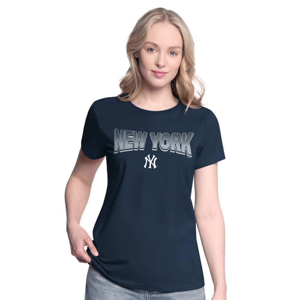 New York Yankees G-III 4Her by Carl Banks Women's T-Shirt and Hoodie Combo Pack Navy/Bright Heather Ceramic