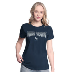 New York Yankees G-III 4Her by Carl Banks Women's T-Shirt and Hoodie Combo Pack Navy/Bright Heather Ceramic