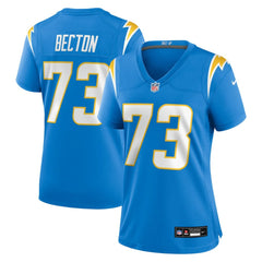 Mekhi Becton Los Angeles Chargers Women's Team Game Jersey - Powder Blue discount