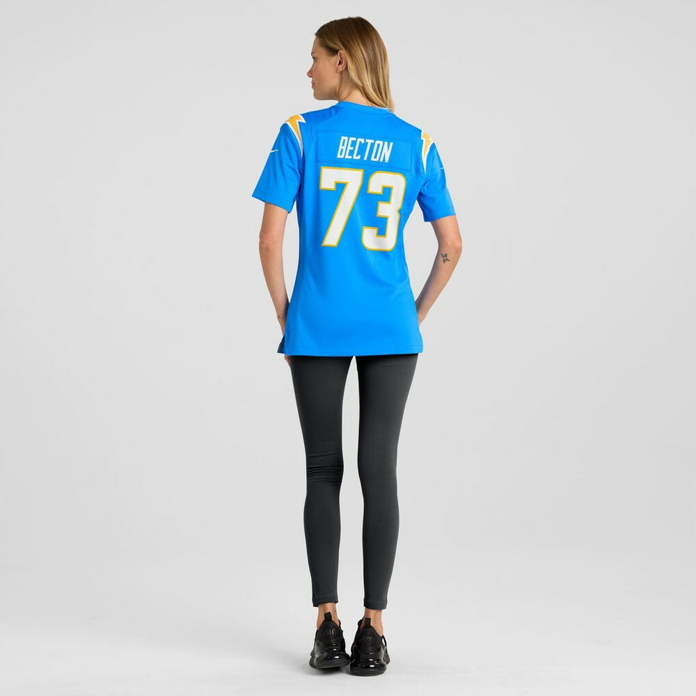 Mekhi Becton Los Angeles Chargers Women's Team Game Jersey - Powder Blue discount