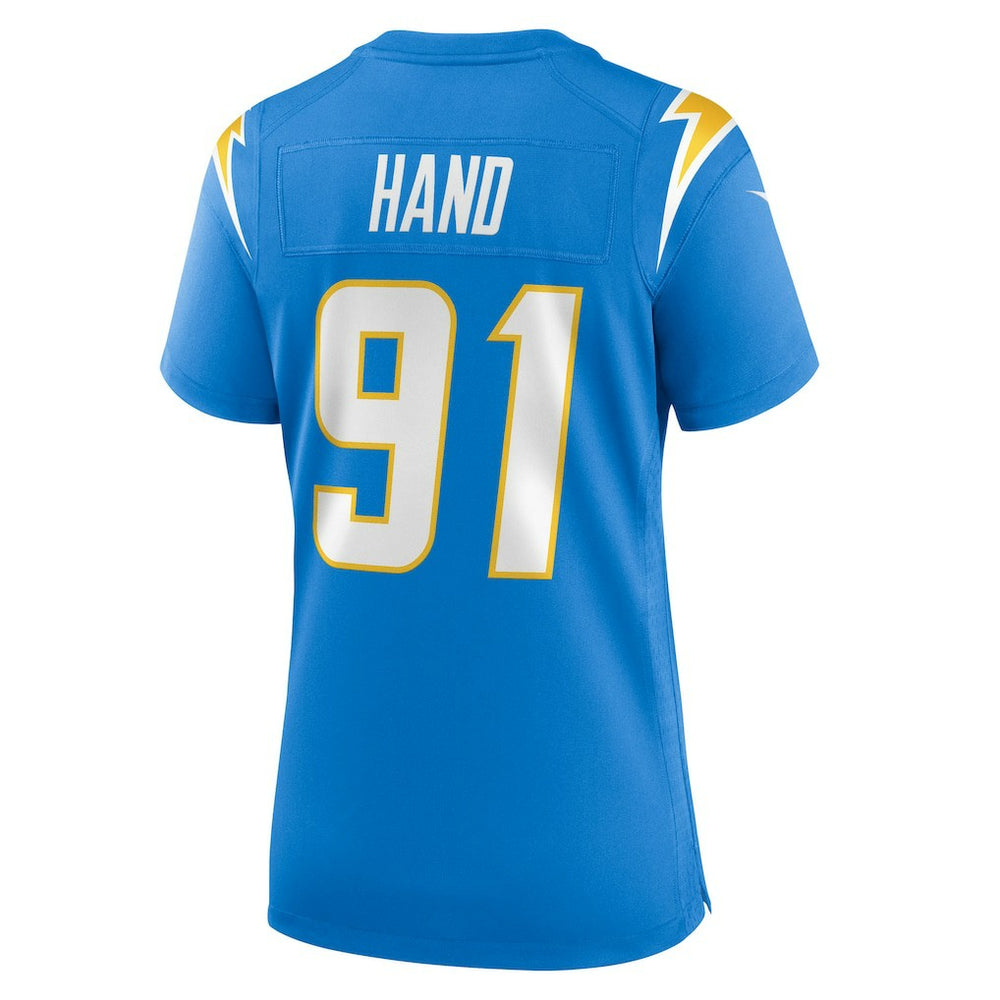 Da'Shawn Hand Los Angeles Chargers Women's Team Game Jersey - Powder Blue on sale