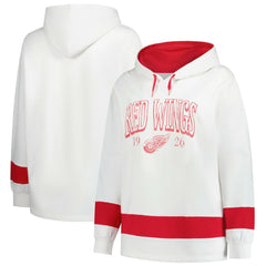 Detroit Red Wings Profile Women's Plus Size Hoodie - White Hoodies