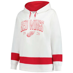Detroit Red Wings Profile Women's Plus Size Hoodie - White Hoodies