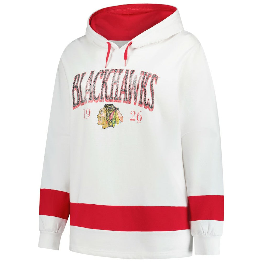 Chicago Blackhawks Profile Women's Plus Size Hoodie - White Hoodies