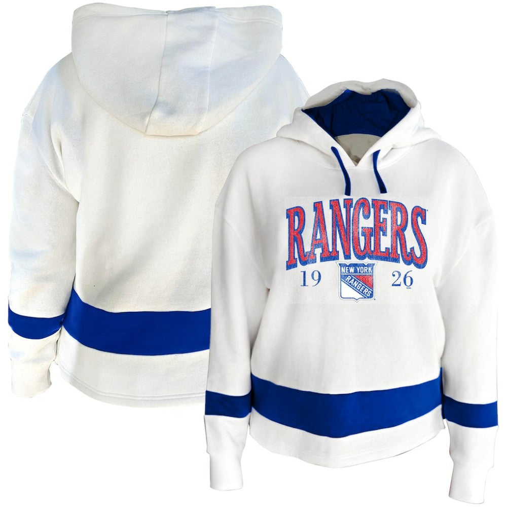 New York Rangers Profile Women's Plus Size Hoodie - White Hoodies