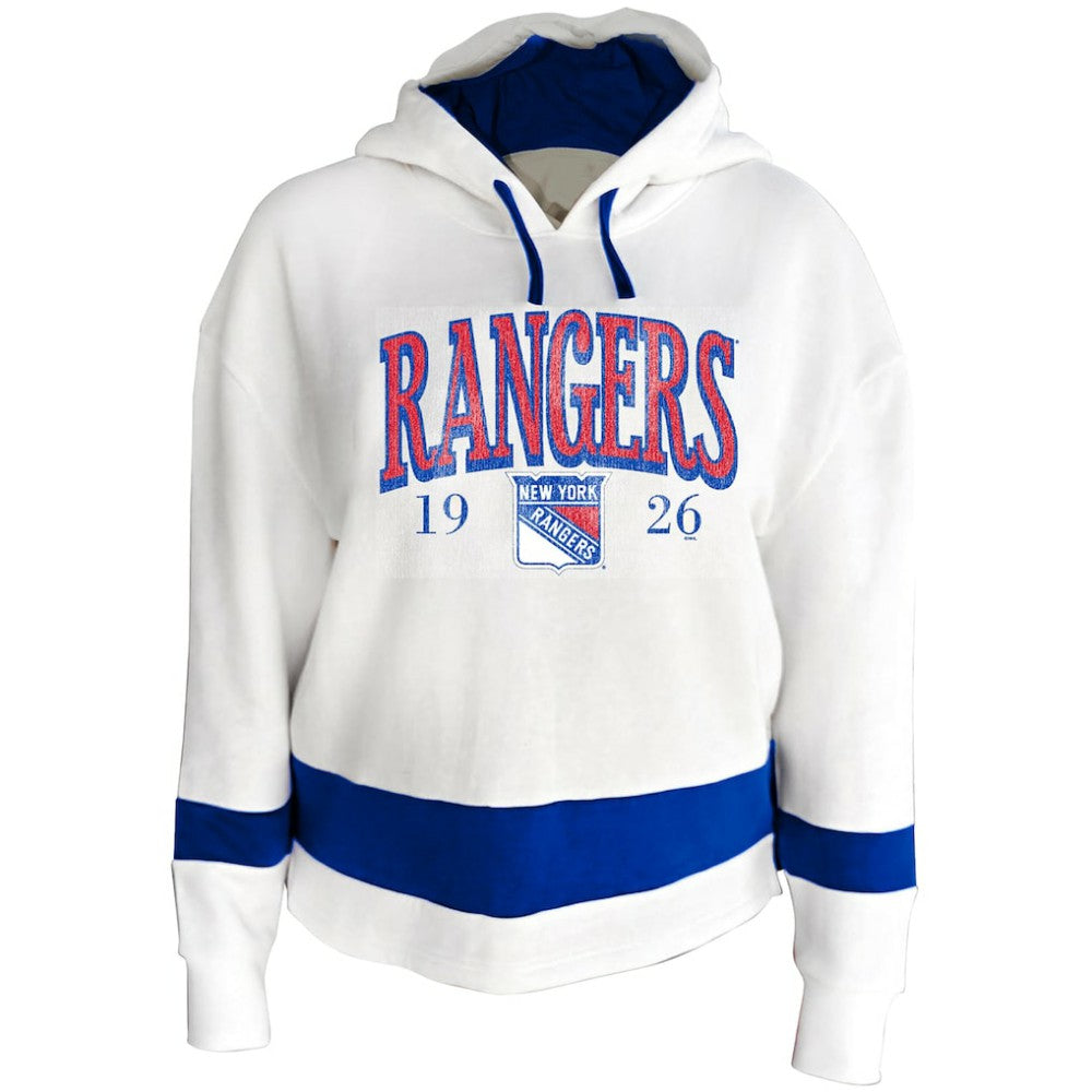 New York Rangers Profile Women's Plus Size Hoodie - White Hoodies