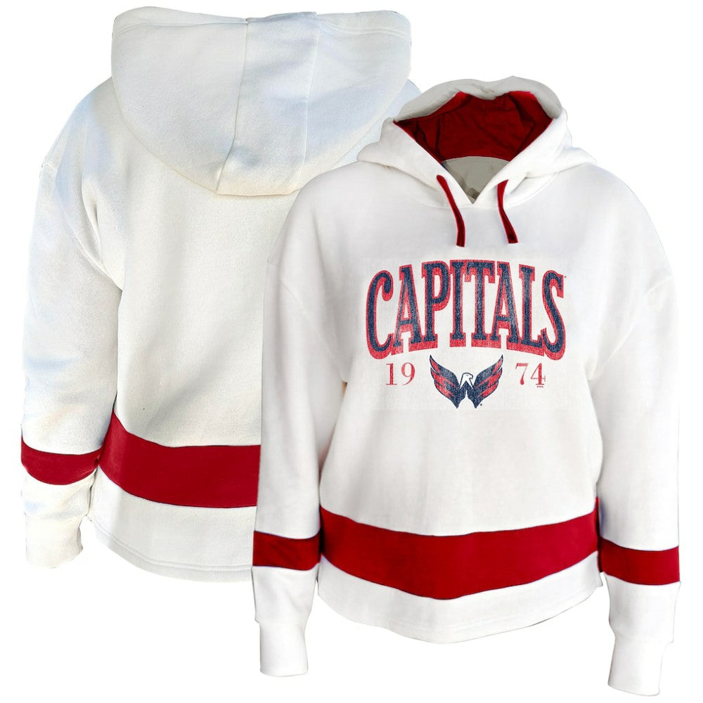 Washington Capitals Profile Women's Plus Size Hoodie - White Hoodies