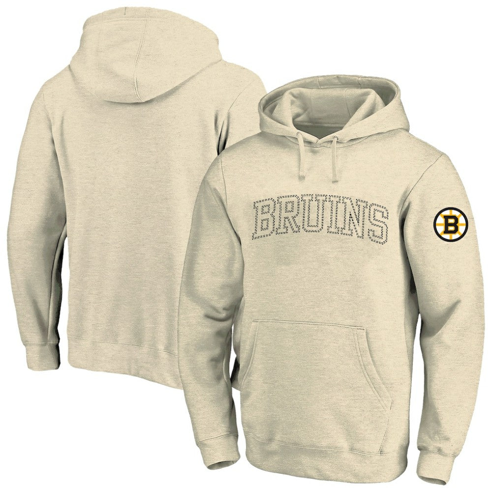 Boston Bruins Fanatics Big &Tall Stitch Hoodie - Cream Hoodies