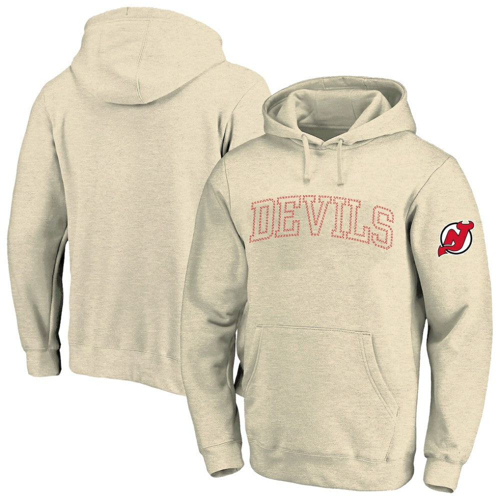New Jersey Devils Fanatics Big &Tall Stitch Hoodie - Cream Jerseys