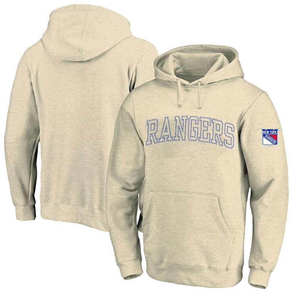 New York Rangers Fanatics Big &Tall Stitch Hoodie - Cream Hoodies