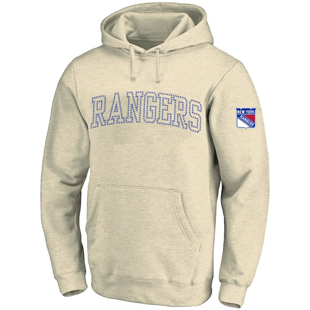 New York Rangers Fanatics Big &Tall Stitch Hoodie - Cream Hoodies